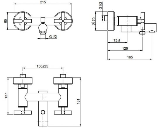 Fima carlo frattini Maxima смеситель для душа F5304/1 схема 2