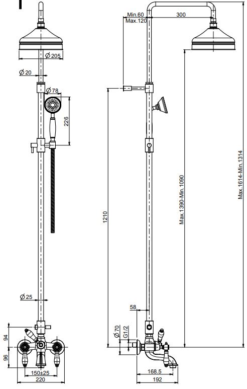 Fima - carlo frattini Herend стойка душевая с тропическим душем F5404/2 цена от 227 973 ₽ Фото Fima - carlo frattini Herend стойка душевая с тропическим душем F5404/2