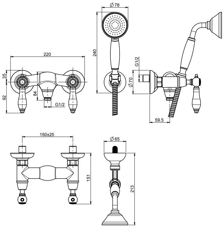 Изображение Fima carlo frattini Herend смеситель для душа F5405