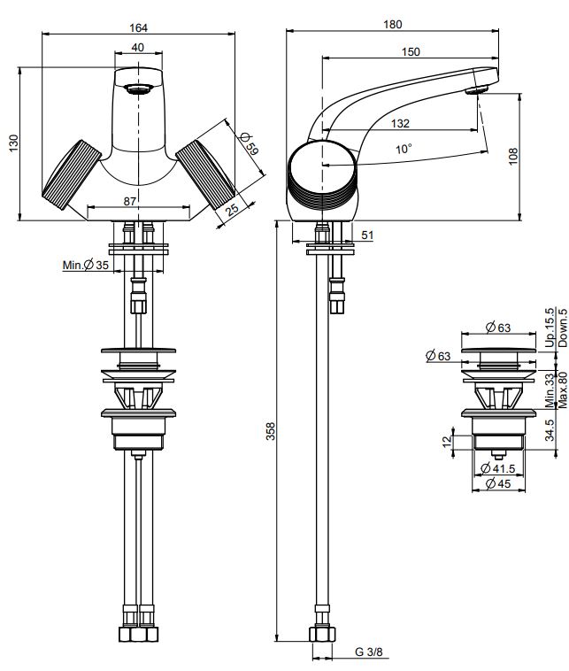 Fima carlo frattini Texture collection смеситель для раковины F5621