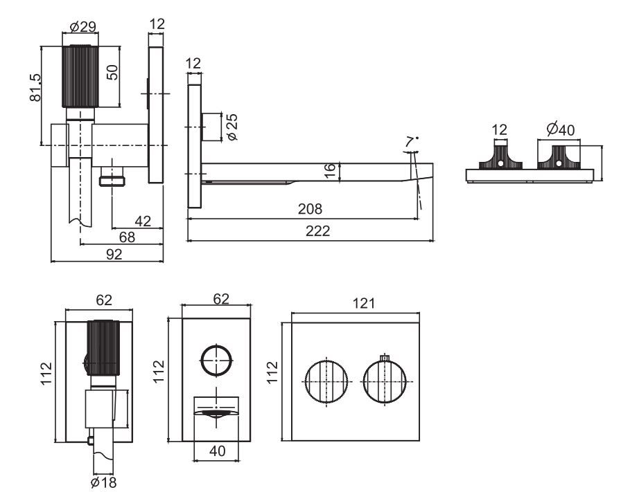 Изображение Термостатический смеситель с изливом и ручным душем для ванны Fima carlo frattini Switch F5944