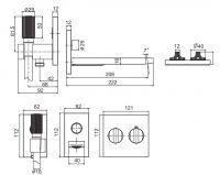 Термостатический смеситель с изливом и ручным душем для ванны Fima carlo frattini Switch F5944 схема 2