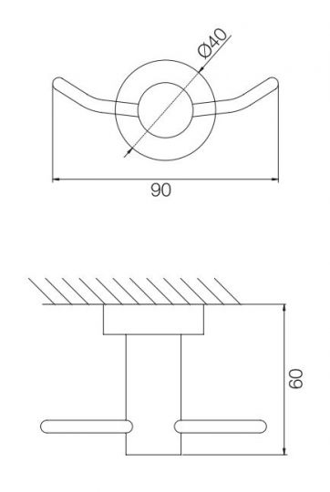 Fima - carlo frattini Spillo Tech Крючок для полотенец F6004/2 схема 2