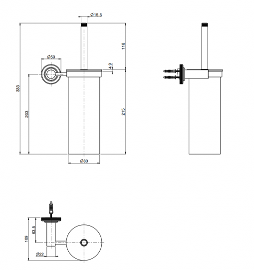Настенный ершик Fima - Carlo Frattini Park Lane F6306/2 схема 2