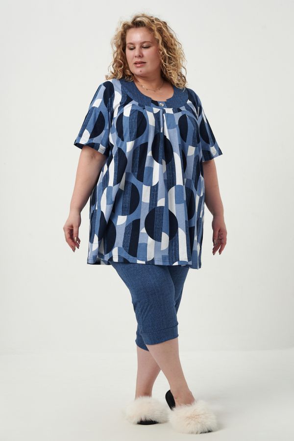 Комплект женский с бриджами 83607 [синий]