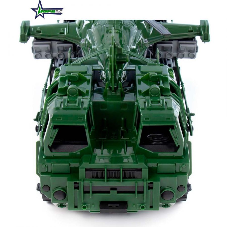 Военный тягач "Щит" с вертолетом