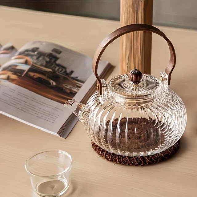 JG89 Чайник-заварник стеклянный с двойным фильтром 700 мл