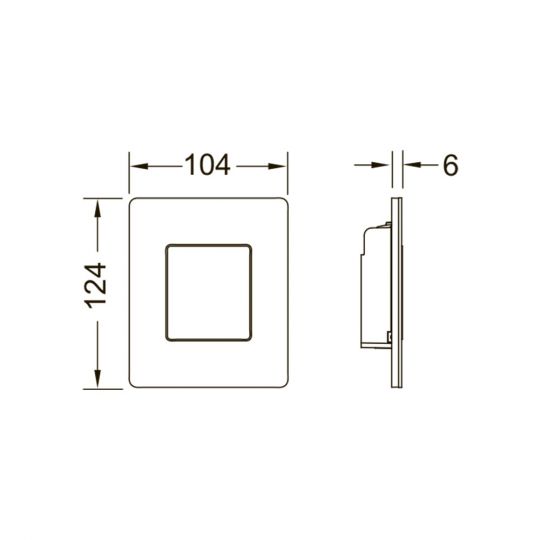 Стальная панель смыва для писсуара TECE TECEsolid Urinal 92424 схема 2 Стальная панель смыва для писсуара TECE TECEsolid Urinal 92424 схема 2