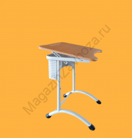 Парта одноместная с экраном на круглой трубе