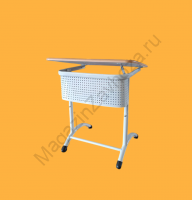 Парта одноместная с экраном на круглой трубе