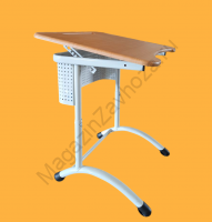 Парта одноместная с экраном на круглой трубе