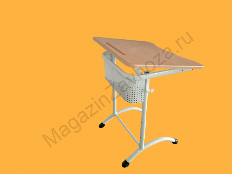 Парта одноместная с экраном на круглой трубе