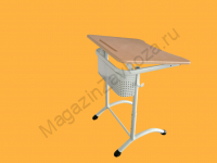 Парта одноместная с экраном на круглой трубе