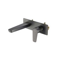 AQ1113BGM БЕТТА смеситель для раковины настенный (внешняя и скрытая часть), оружейная сталь