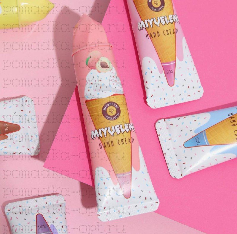 Крем для рук «Персик с мороженым» увлажняющий, 30 мл