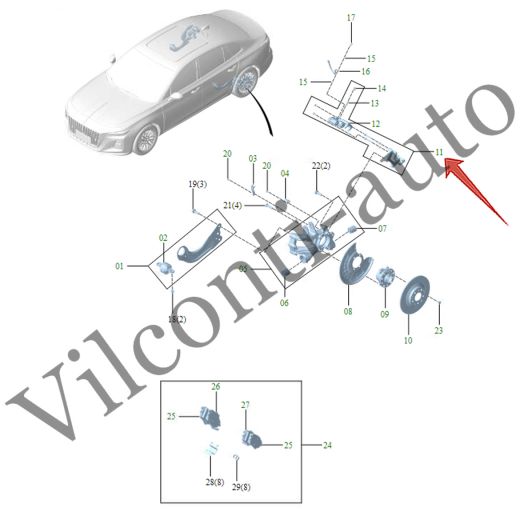 СУППОРТ ТОРМОЗНОЙ ЗАДНИЙ ЛЕВЫЙ HONGQI H5 3502015HF01P 100% ОРИГИНАЛ