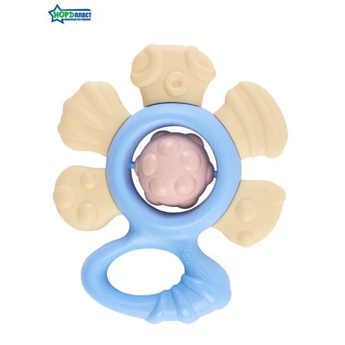 Погремушка «Цветочек» в блистере небесно-голубой