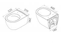 Подвесной унитаз с сиденьем Boheme Bianca 963 схема 2 Подвесной унитаз с сиденьем Boheme Bianca 963 схема 2