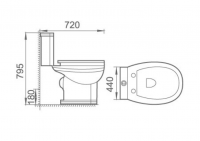 Напольный унитаз с бачком Boheme VOGUE 941 схема 2