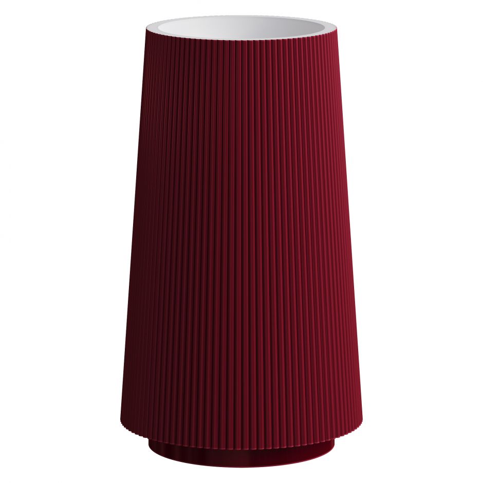 Раковина напольная рифленая Boheme Corian 801-Torre-BUR 40х85 см, в цвете бургундия