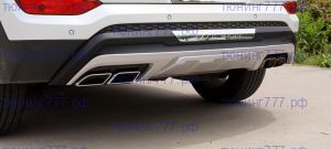 Диффузор заднего бампера, пластик с лого для Хендай Туксон до 2018 года