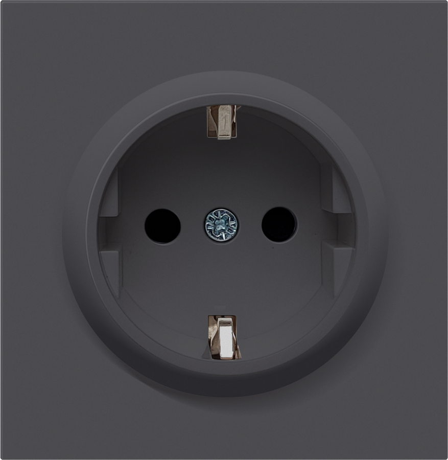 Накладка для розетки Schuko с заземлением со шторками 16A 250 В~, черный, серия R98