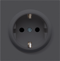 Накладка для розетки Schuko с заземлением со шторками 16A 250 В~, черный, серия R98