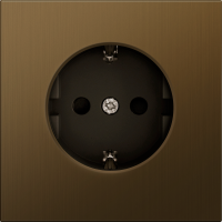 Накладка для розетки Schuko с заземлением со шторками 16A 250 В~, латунь, серия R98 METAL