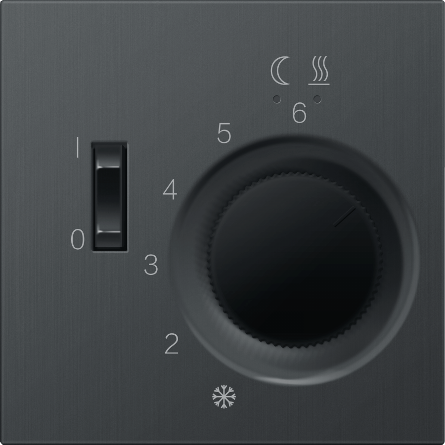 Накладка для регулятора температуры пола DTEF231, вороненая сталь, серия R98 METAL