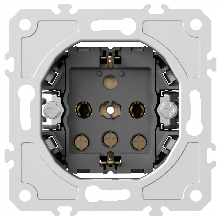 Механизм розетки Schuko с заземлением 16А 250В~ на винтах, серия DB
