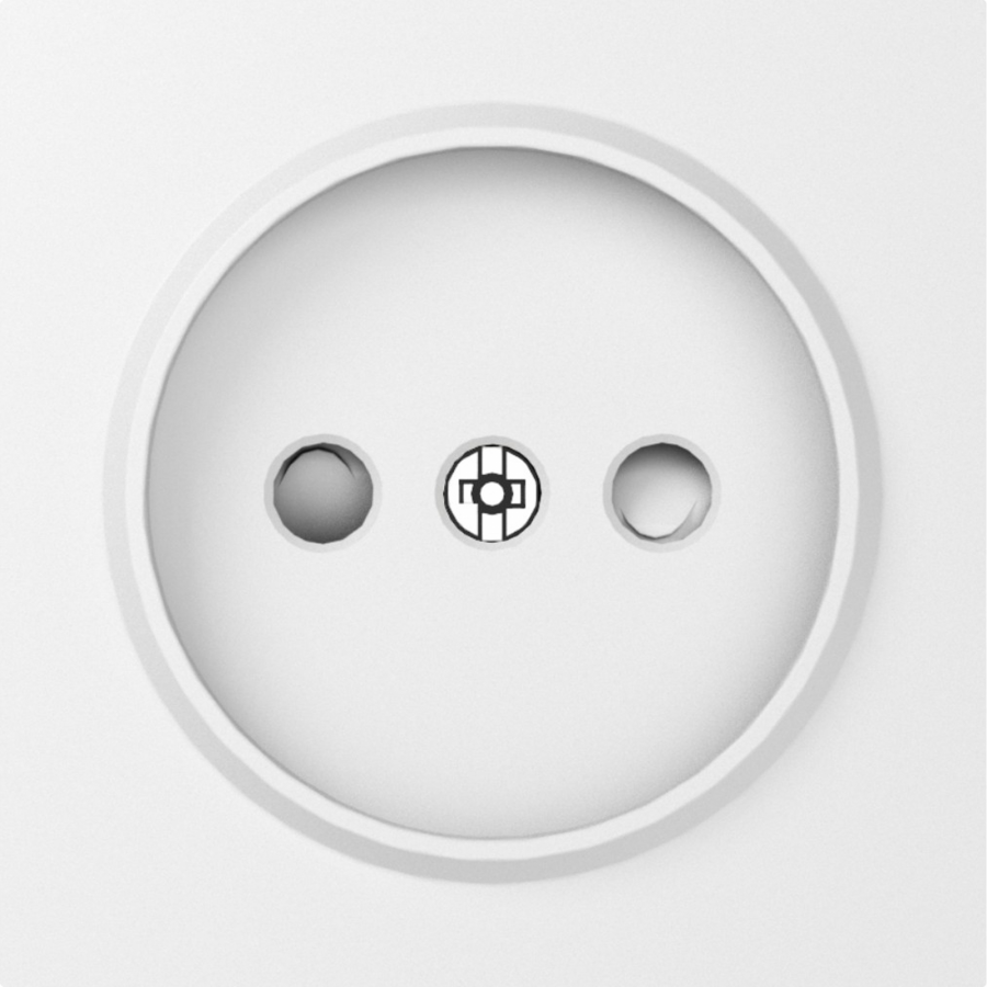 Накладка для розетки без заземления, со шторками 16A 250 В~, матовый белый, серия A07