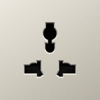 Накладка для розетки мультистандарт, со шторками 16A 250 В~, матовый кашемир, серия A07