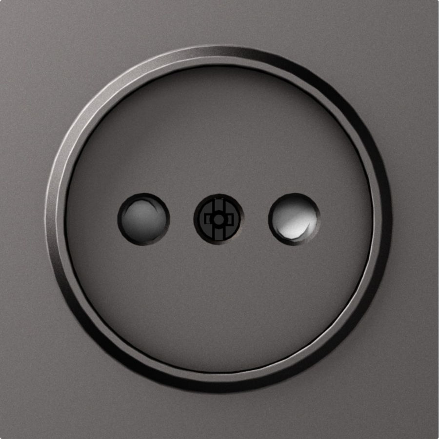 Накладка для розетки без заземления, со шторками 16A 250 В~, матовый титан, серия A07