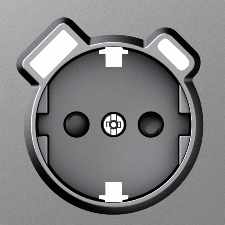 Накладка для розетки Schuko с зарядным устройством USB A+C, со шторками 16A 250В, сталь, серия A07