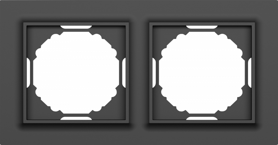 Рамка 2-я, Wave матовый карбон, серия A07