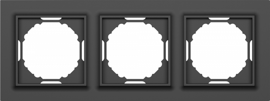 Рамка 3-я, Wave матовый карбон, серия A07