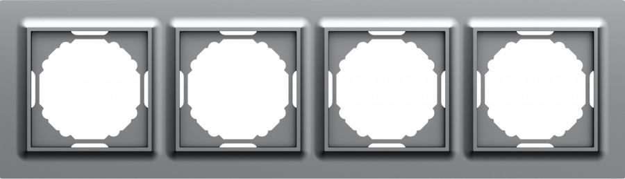 Рамка 4-я, Wave матовый серый, серия A07