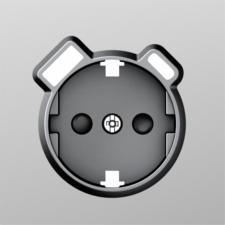 Накладка для розетки Schuko с зарядным устройством USB A+C, со шторками 16A 250В, сталь, серия S08