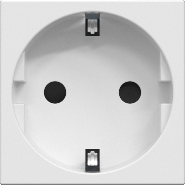 Розетка 2К+З нем.ст., в/заж., с з/ш, бел. (45х45мм), simple