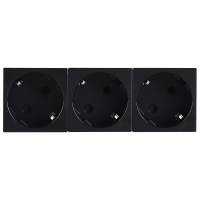 Розетка 3х2К+З нем.ст., 45 гр., с з/ш, черн. матовая (135х45мм), серия (тип) DF6