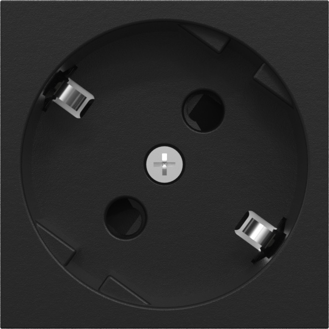 Розетка 2К+З нем.ст., 45 гр., с з/ш, пл., черн. матовая (45х45мм), соединительный адаптер, серия (тип) DF6