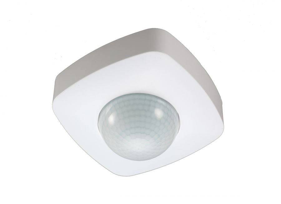 Датчик присутствия потолочный, накладной, 3-х проводной, макс.2000Вт, IP65, белый