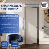 Скрытая дверь с фурнитурой с черной кромкой 2200/2300
