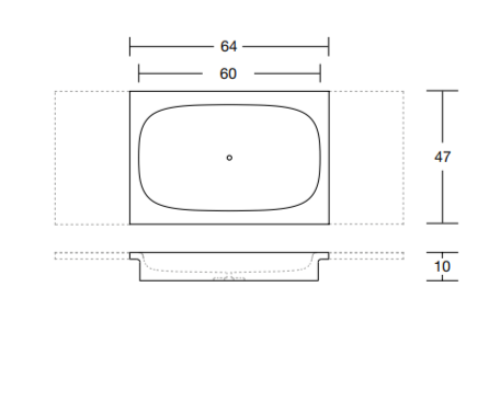 Раковина интегрированная Antonio Lupi Fortepiano NUVOLA 60х47 см в комплекте со столешницей ФОТО