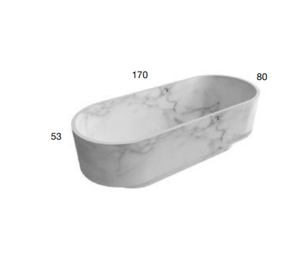 Ванна отдельностоящая Antonio Lupi BORGHI BORGHI170ST 170х80 см из камня ФОТО
