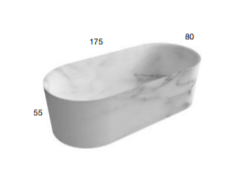 Отдельностоящая ванна Antonio Lupi NEBULA из камня 175х80 см ФОТО