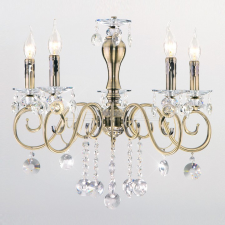 Подвесная люстра Ravenna 10104/5 античная бронза/прозрачный хрусталь Strotskis