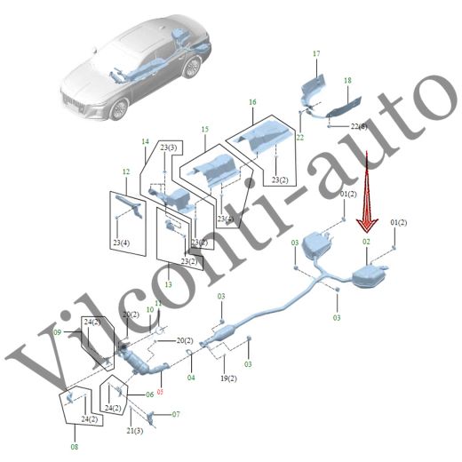 ГЛУШИТЕЛЬ В СБОРЕ HONGQI H5 II 2022-2025 1201100HF01A 100% ОРИГИНАЛ