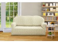 Чехол на 3-х местный диван  без оборки Жаккард Вензель ,Ваниль