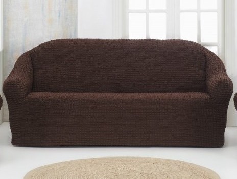 Чехол на 3-х местный диван  без оборки ,Шоколад